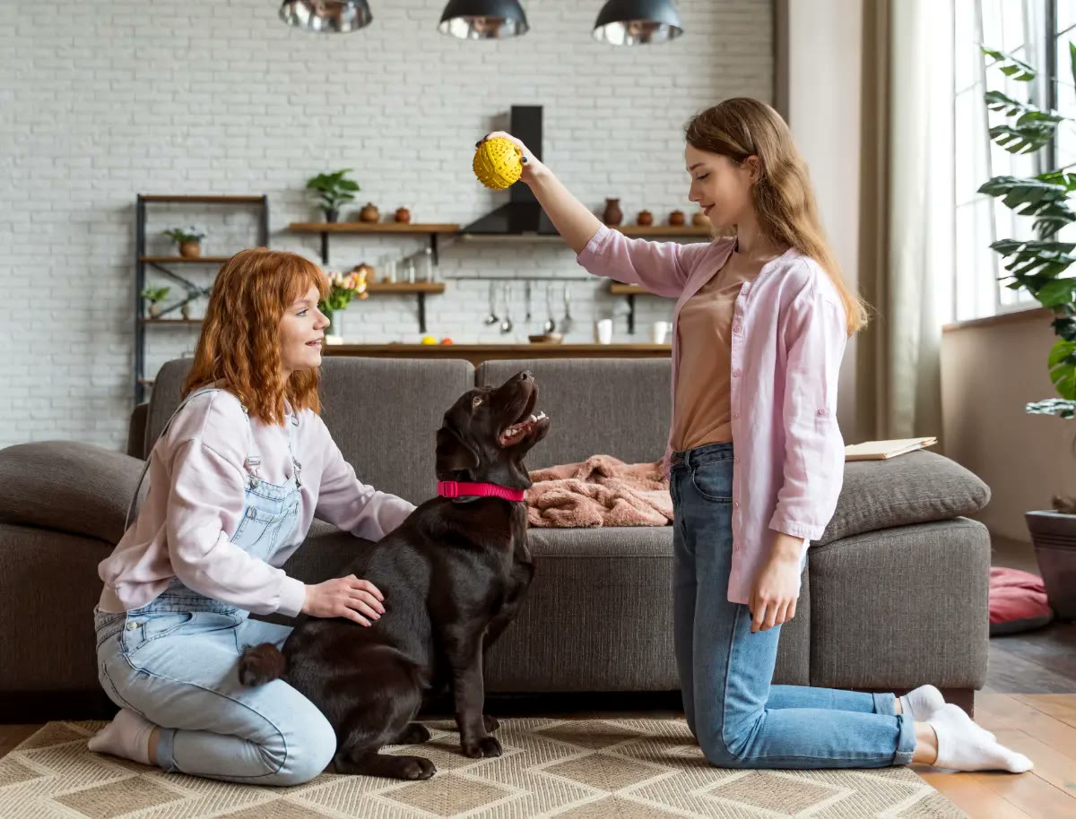 Woman and dog